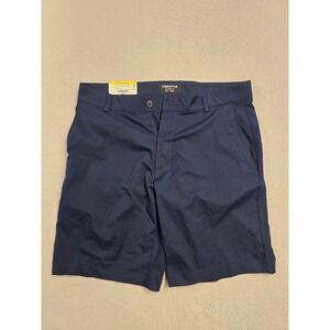 Claiborne Mens Classic Fit Dry Cool Shorts Signature Navy Blue Stretch 34 New